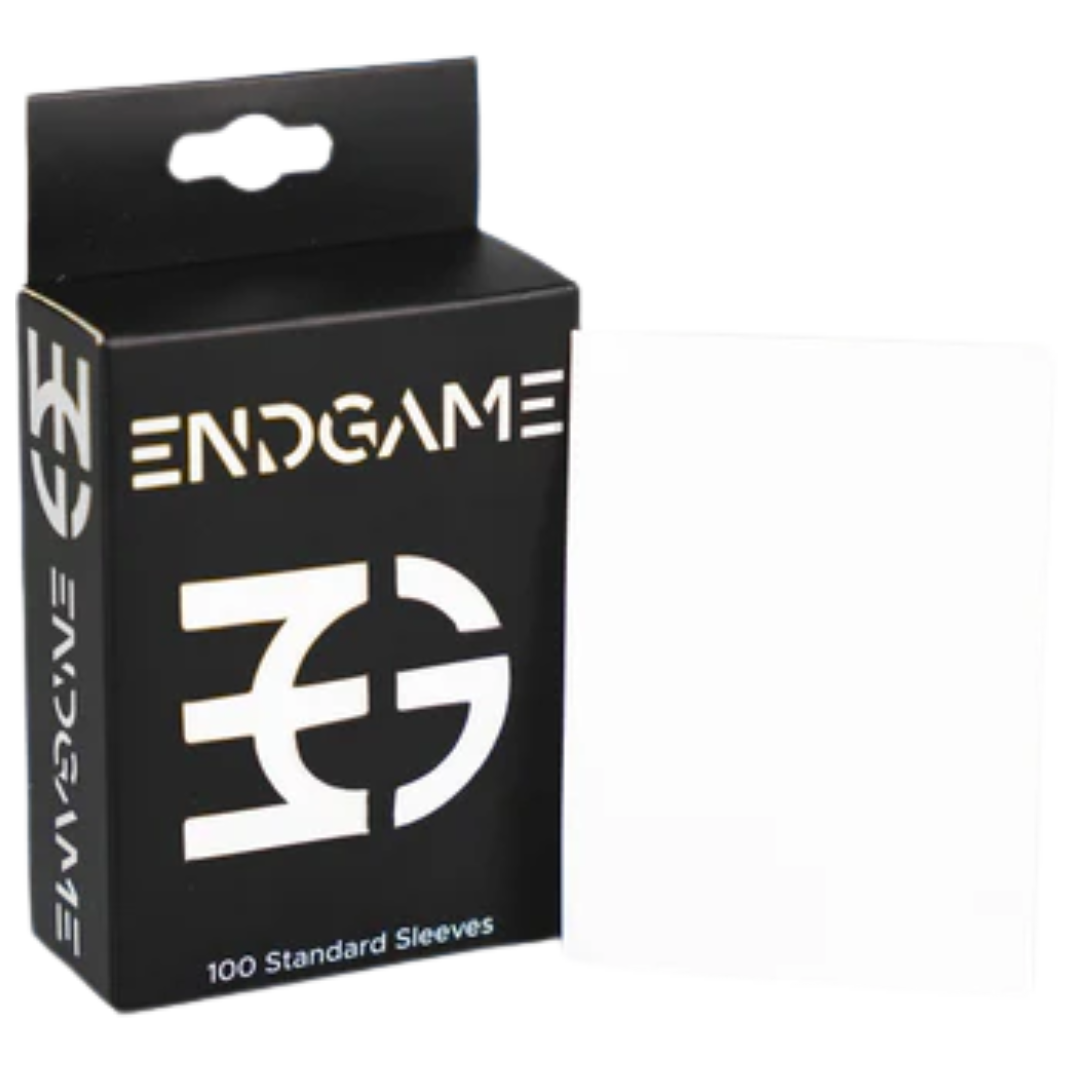 Trillium White Endgame Genesis card sleeves with sleek white backing, premium shuffle feel, and strong protection for trading card game decks







