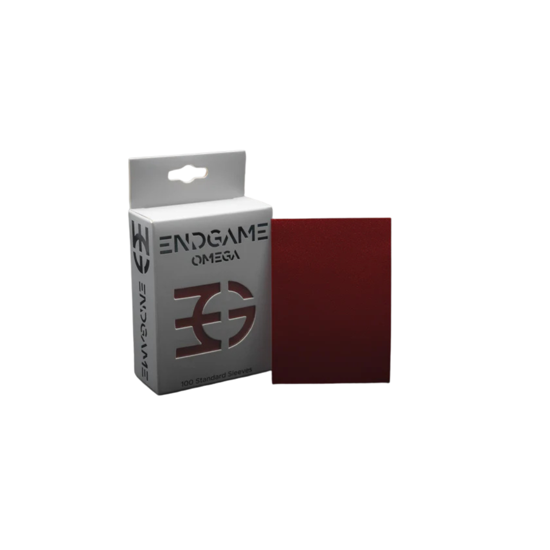 Endgame Omega Sleeves Cabernet Red pack of 100 standard-size tactile matte sleeves for TCG cards