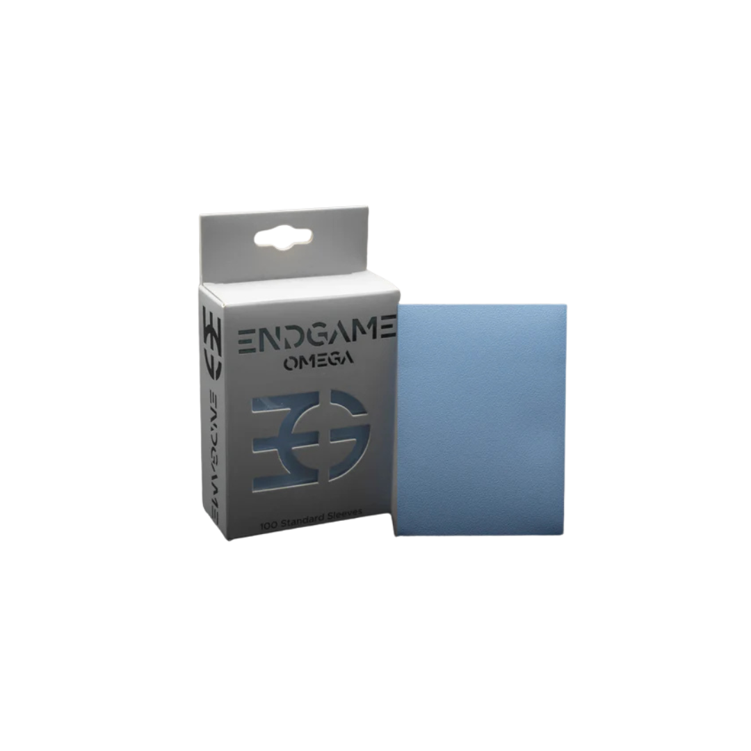 Endgame Omega Sleeves Kyanite Blue pack of 100 standard-size tactile matte sleeves for TCG cards