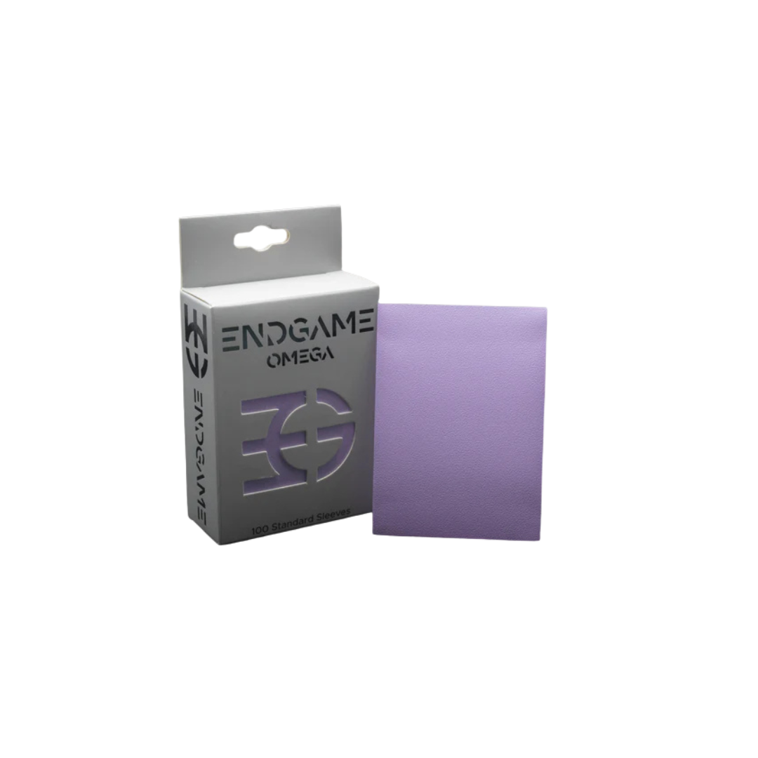 Endgame Omega Sleeves Lilac pack of 100 standard-size tactile matte sleeves for TCG cards