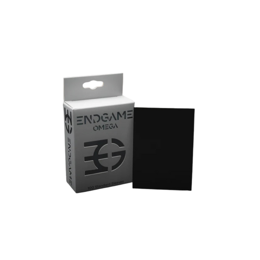 Endgame Omega Sleeves Obsidian Black pack of 100 standard-size tactile matte sleeves for TCG cards