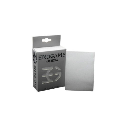 Endgame Omega Sleeves Trillium White pack of 100 standard-size tactile matte sleeves for TCG cards
