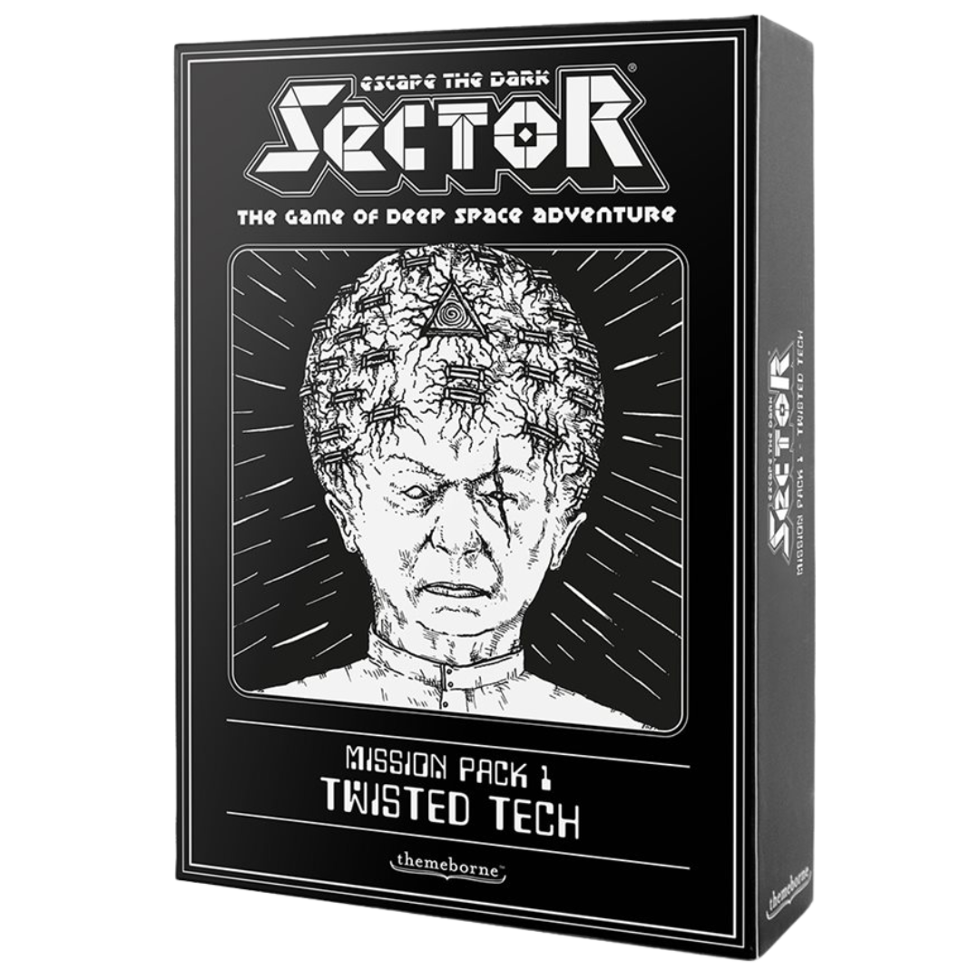 Escape the Dark Sector Twisted Tech expansion, sci-fi board game add-on with cybernetic upgrades, new enemies, and immersive narrative content.

