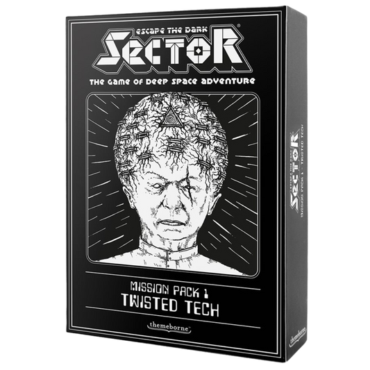 Escape the Dark Sector Twisted Tech expansion, sci-fi board game add-on with cybernetic upgrades, new enemies, and immersive narrative content.


