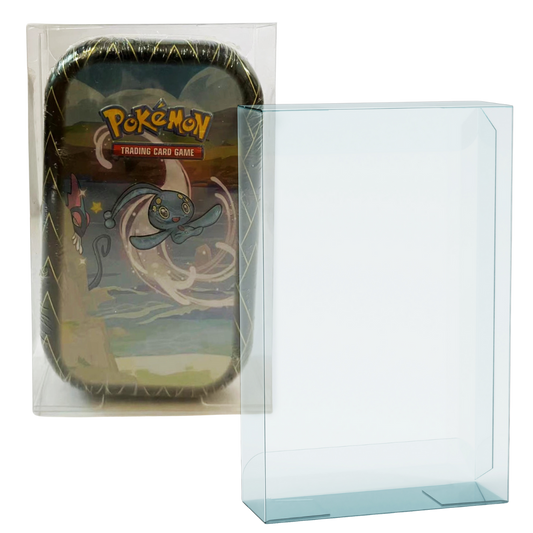 Evoretro PET Protector for Pokémon Mini Tin, durable clear plastic case for Pokémon card collectors, premium protective storage for Pokémon tins.