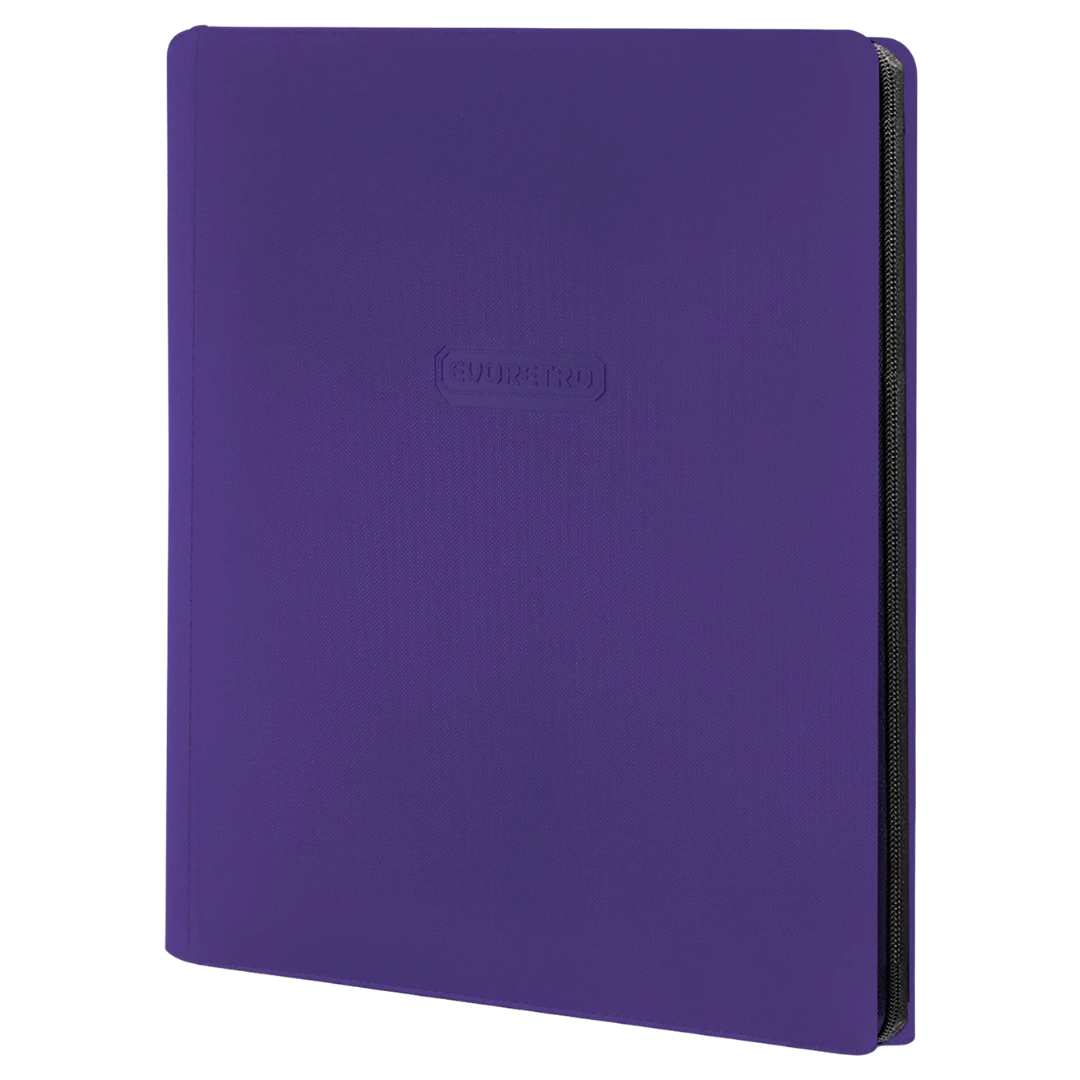 Evoretro purple 9-pocket zip binder for Pokémon, Magic: The Gathering, One Piece, and sports cards