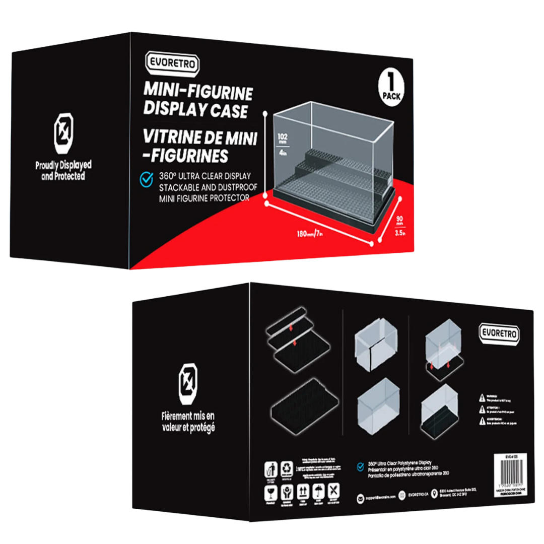 Evoretro acrylic display case for LEGO minifigure collection and protection