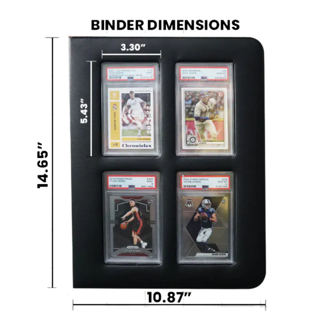 Evoretro Graded Card Binder holding 36 slabs with UV protection, zipper closure, and premium storage for PSA, CGC, and One Touch cases.