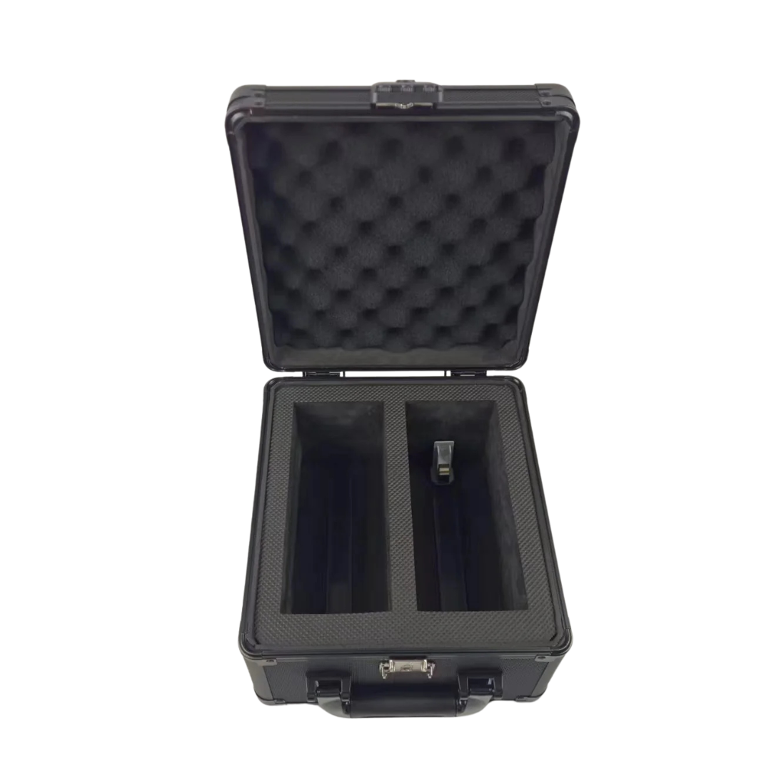 Evoretro Black Aluminum Graded Card Storage Case with TSA Lock, designed with 2 rows to store up to 60 graded trading cards.