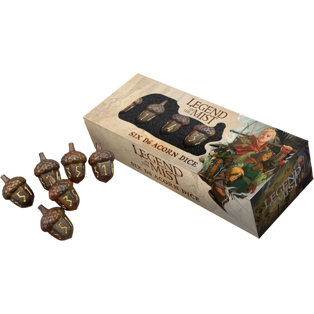 Fanroll Legend in the Mist resin D6 Acorn Dice Set for tabletop roleplaying games