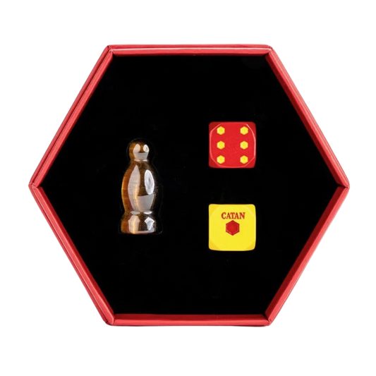 Fanroll Catan Premium Robber/Metal Dice Set Tiger's Eye