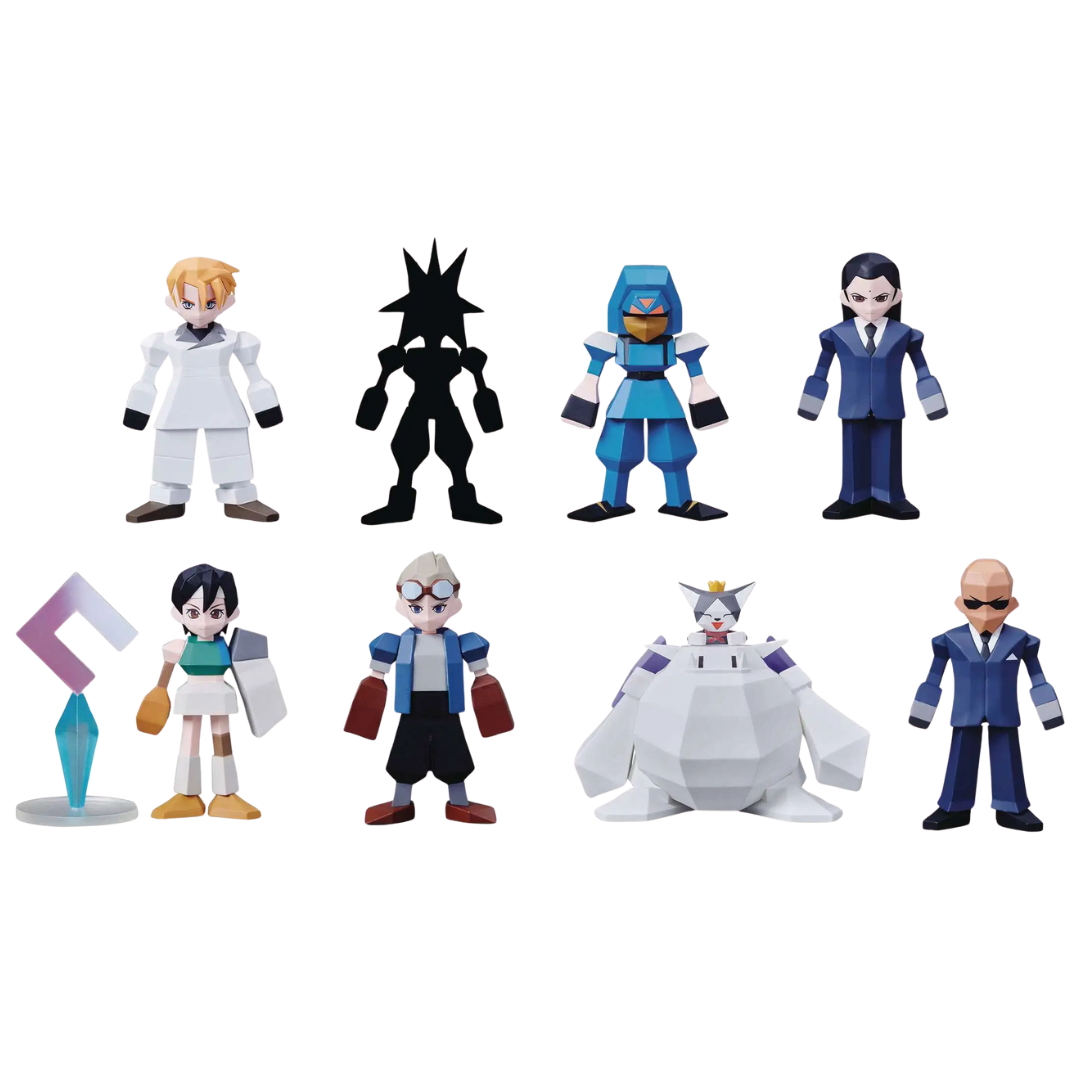 Final Fantasy VII Polygon Figure Volume 2 full set with 6 characters in retro low-poly style