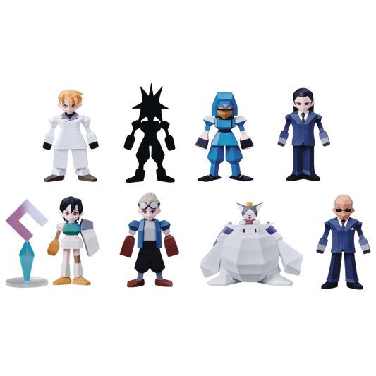 Final Fantasy VII Polygon Figure Volume 2 full set with 6 characters in retro low-poly style