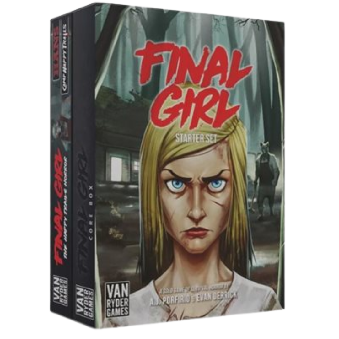 Final Girl Core Box plus Happy Trails Feature Film, single-player horror game set with cinematic storytelling and replayable killer scenarios.








