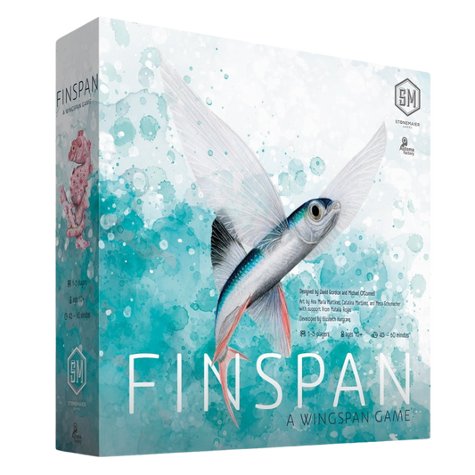 Finspan board game for ocean enthusiasts, featuring marine-themed strategy gameplay for families and ocean lovers.