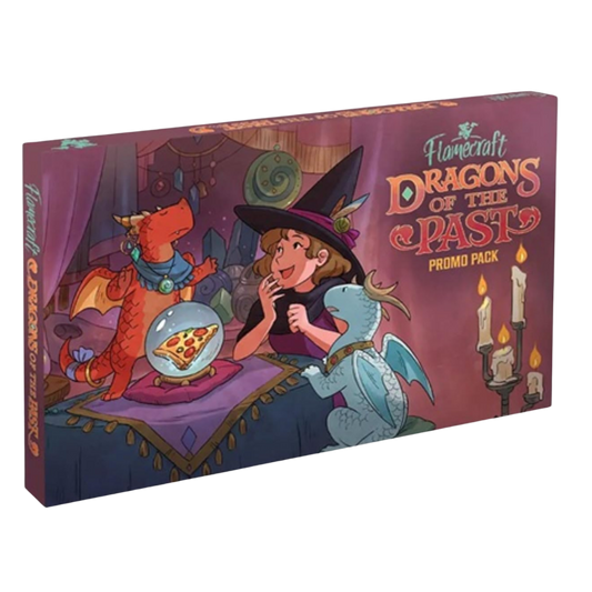Flamecraft Dragons of the Past board game expansion promo pack featuring Artisan Dragons and additional Shop cards