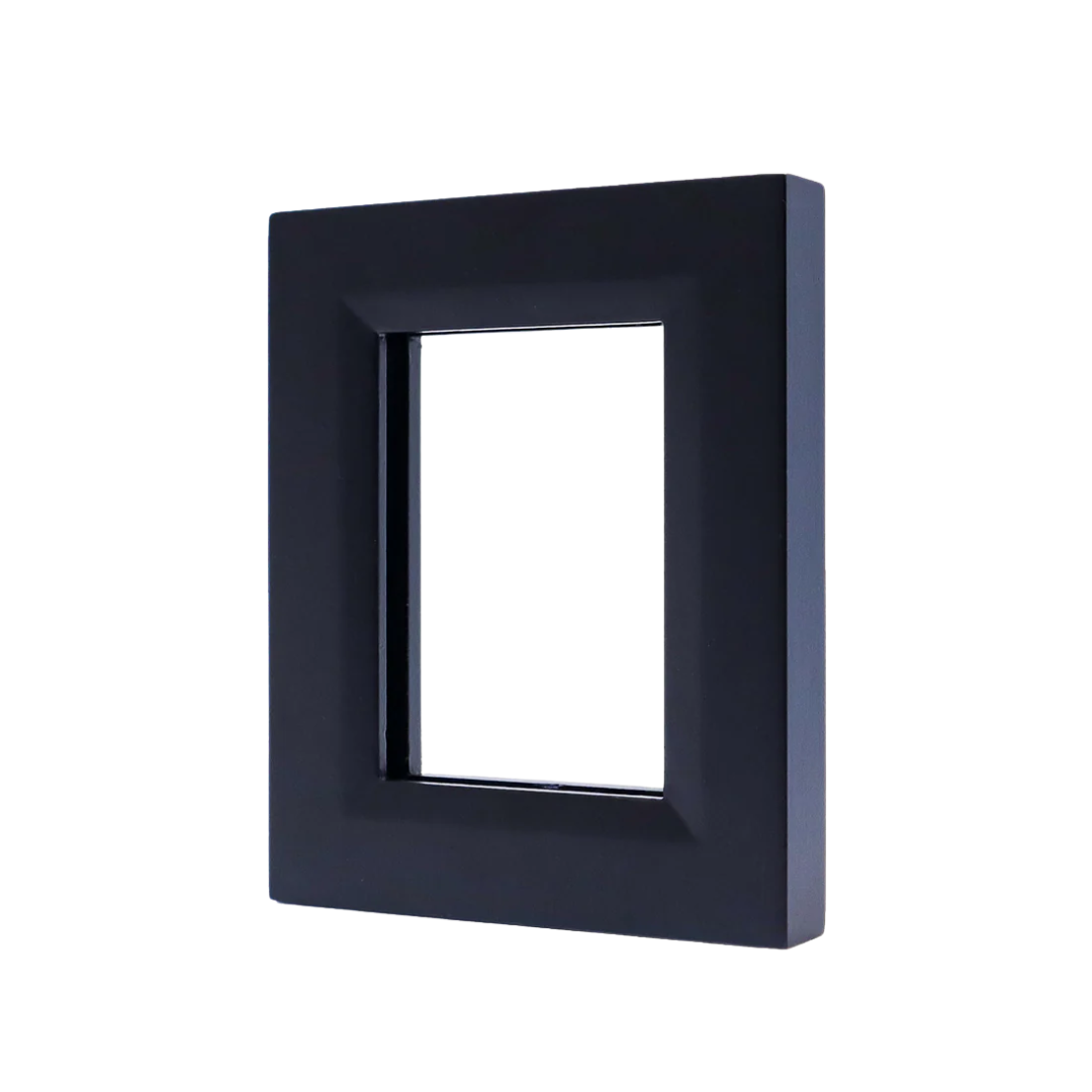 Frameamajigs black collectable card frame with magnetic One-Touch holder for displaying Pokémon, Magic, and trading cards