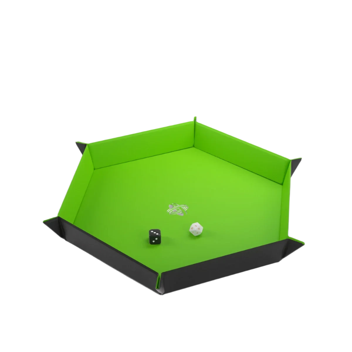 GAMEGENIC Magnetic Dice Tray Hexagonal Black/Green