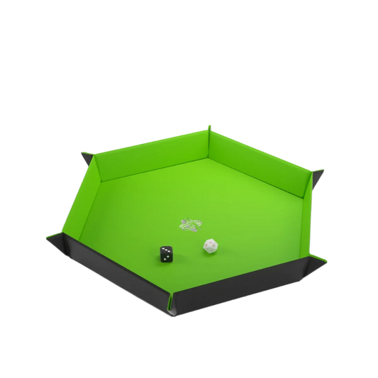 GAMEGENIC Magnetic Dice Tray Hexagonal Black/Green