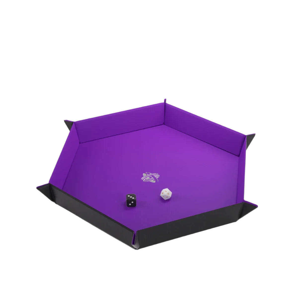 GAMEGENIC Magnetic Dice Tray Hexagonal Black/Purple