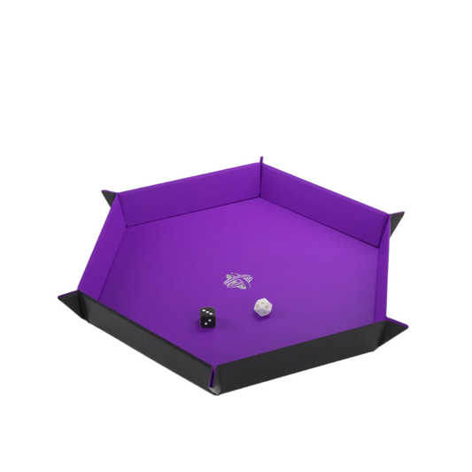 GAMEGENIC Magnetic Dice Tray Hexagonal Black/Purple