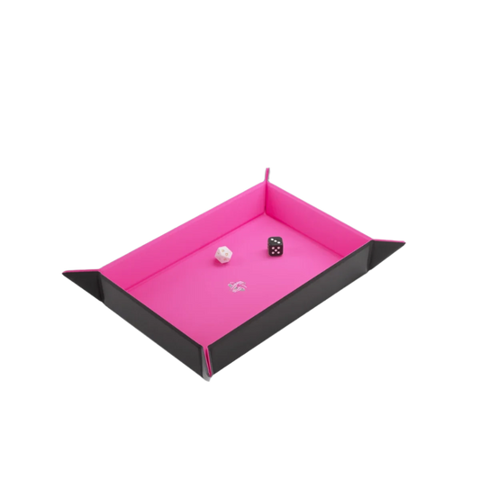 GAMEGENIC Magnetic Dice Tray Rectangular Black/Pink