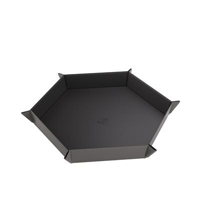 GAMEGENIC - Magnetic Dice Tray - Hexagonal - Black/Gray