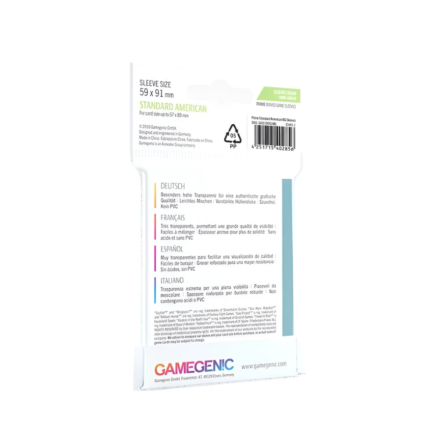 GAMEGENIC - Board Game Sleeves - Standard American-Sized (50)