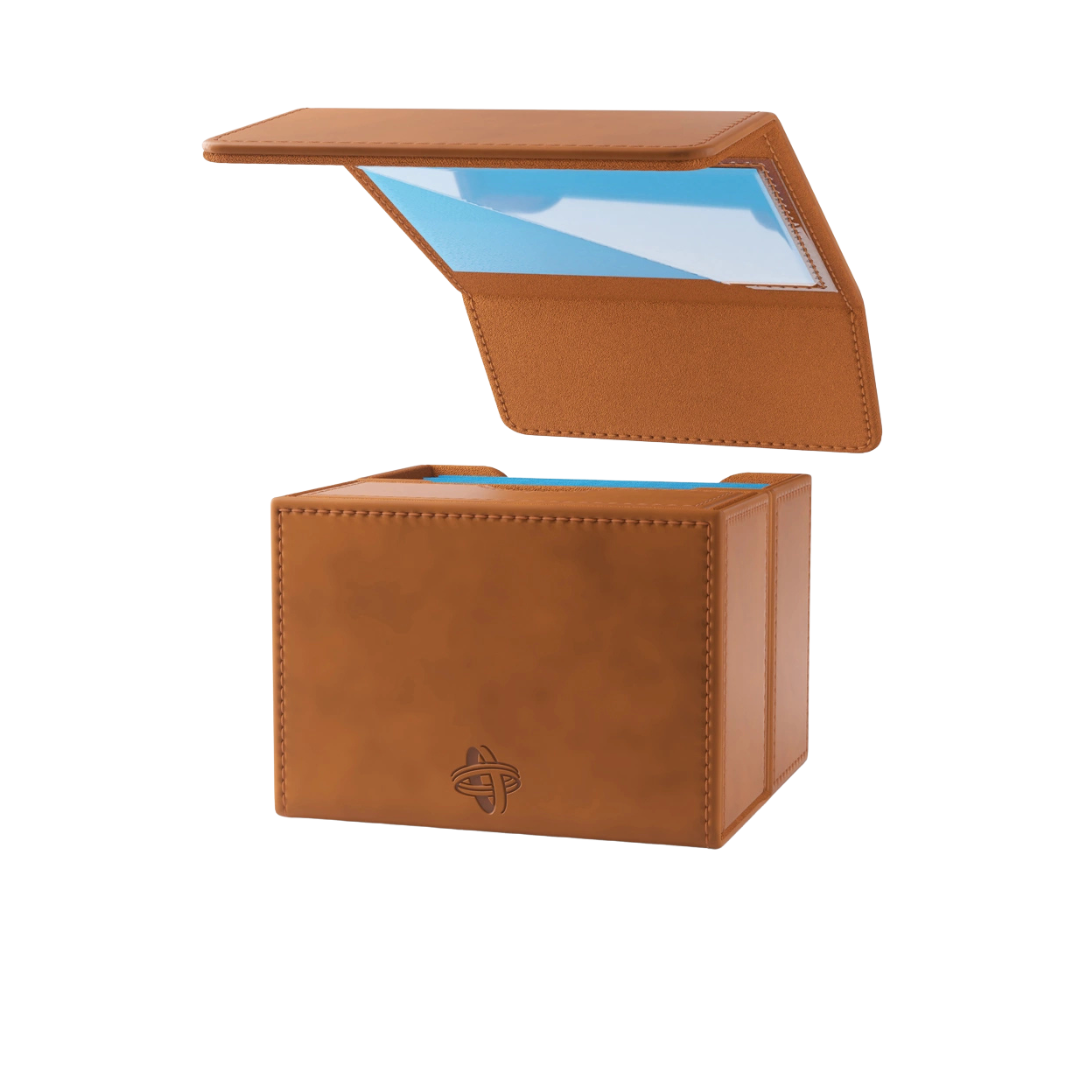 Gamegenic Altered TCG Deck Wallet open lid view with ID window and premium leatherette finish