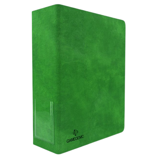 Green Gamegenic D-ring binder for trading cards compatible with standard 9-pocket storage pages

