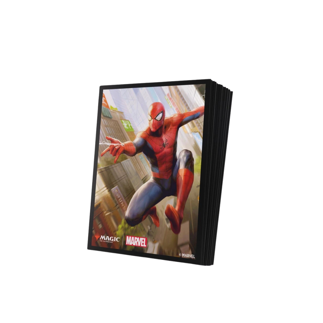 Gamegenic Spider-Man Art Sleeves for MTG, pack of 105 with textured matte backs and clear fronts