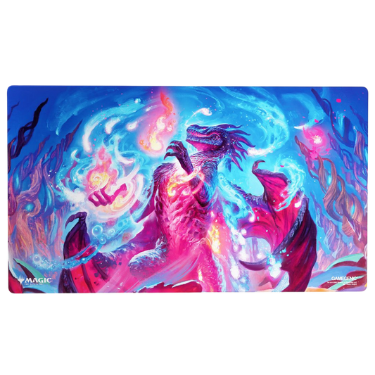 Gamegenic MTG Strixhaven Prismari The Inspiration playmat with non slip rubber backing