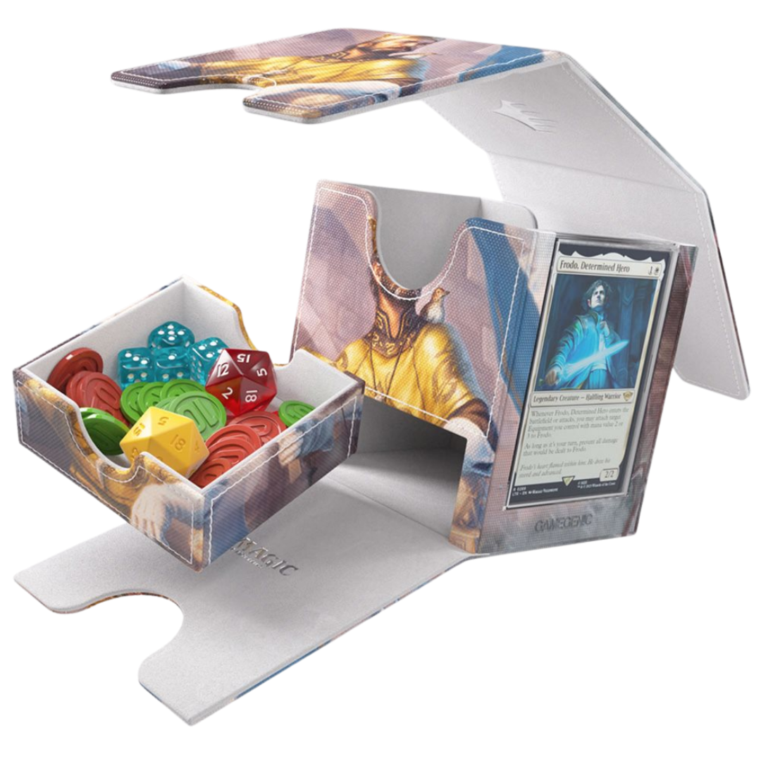 Gamegenic MTG The Hobbit Sidekick Pro XL Bard, King of Dale / Smaug, Word of Dread 100+ deck box open view