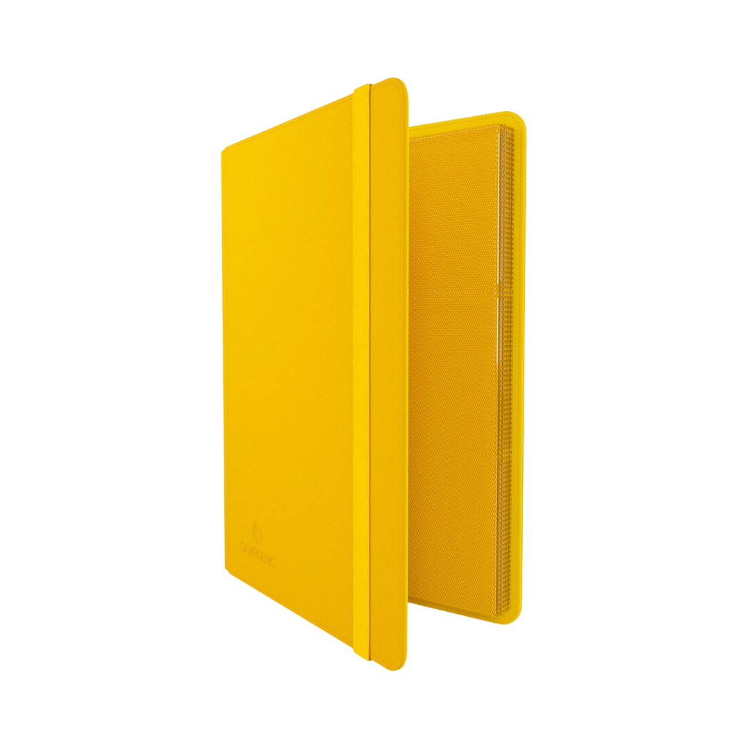 Yellow Gamegenic 18-pocket Prime album for trading cards with side-loading pages and rigid protective cover

