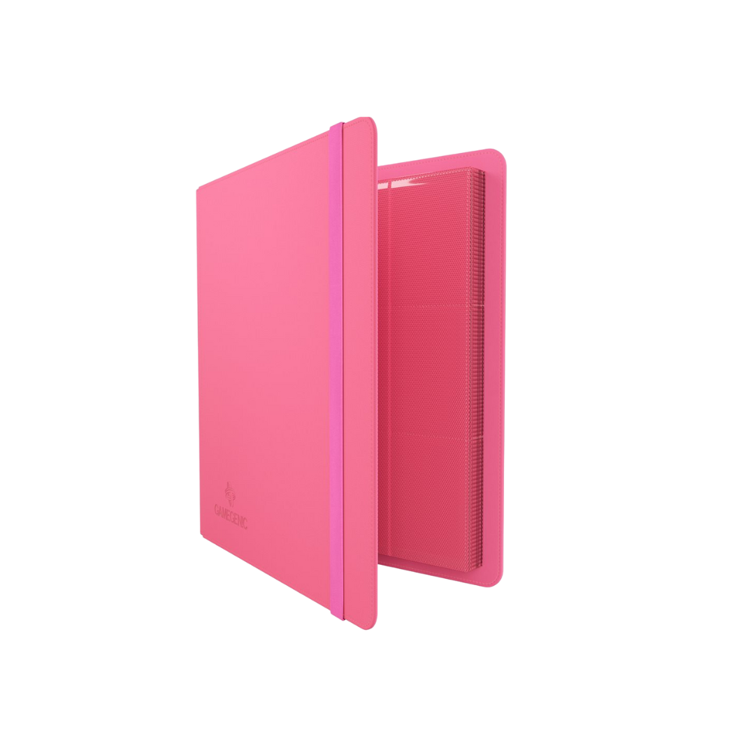 Pink Gamegenic 24-pocket Prime album for trading cards with side-loading pages and rigid protective cover

