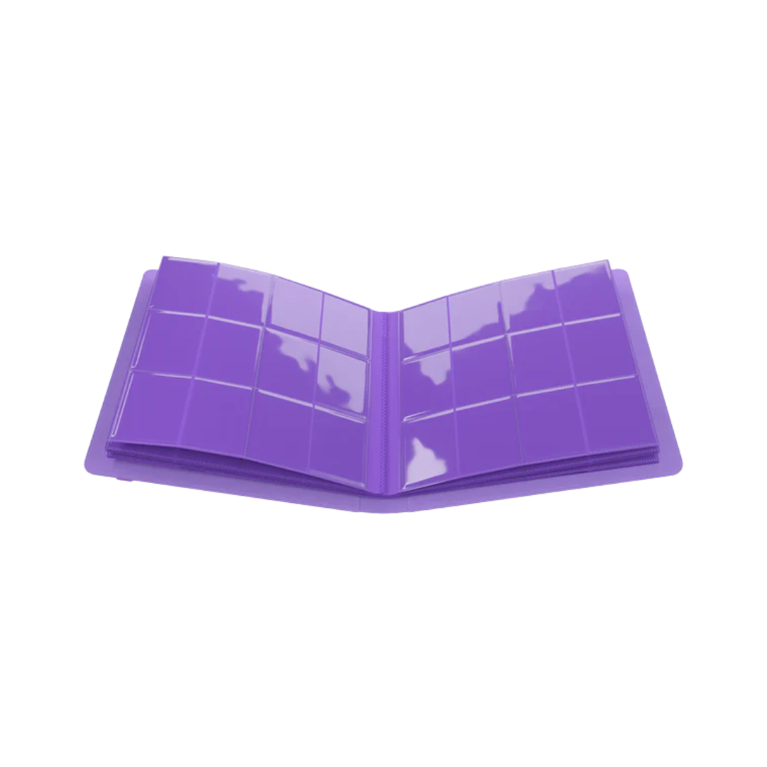 Gamegenic 24-pocket purple Prime album for trading cards with rigid cover and side-loading card pockets

