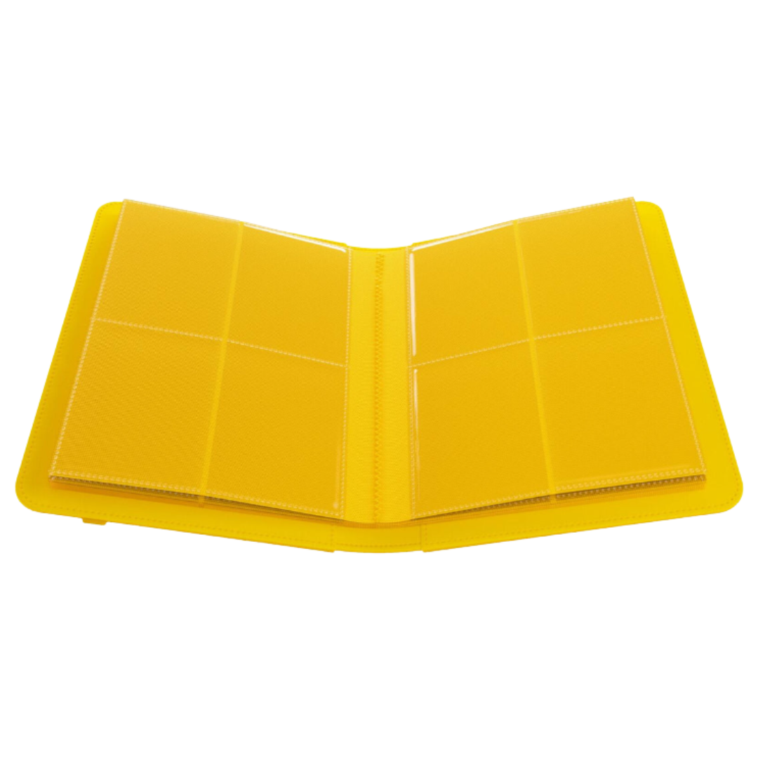 Gamegenic 8 pocket Prime Album in bright yellow for trading card storage and protection