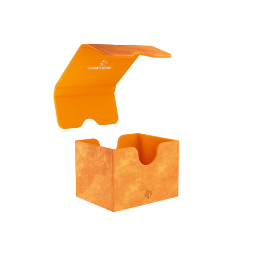 Gamegenic Sidekick Convertible XL Orange deck box for 100 double-sleeved cards, premium TCG storage with magnetic closure and durable XenoSkin.