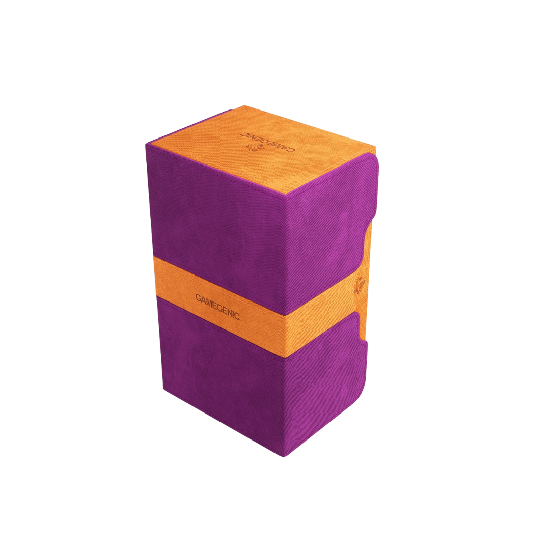 Gamegenic Stronghold Convertible XL Orange deck box for 200+ double-sleeved cards, premium TCG storage with magnetic closure and durable XenoSkin.