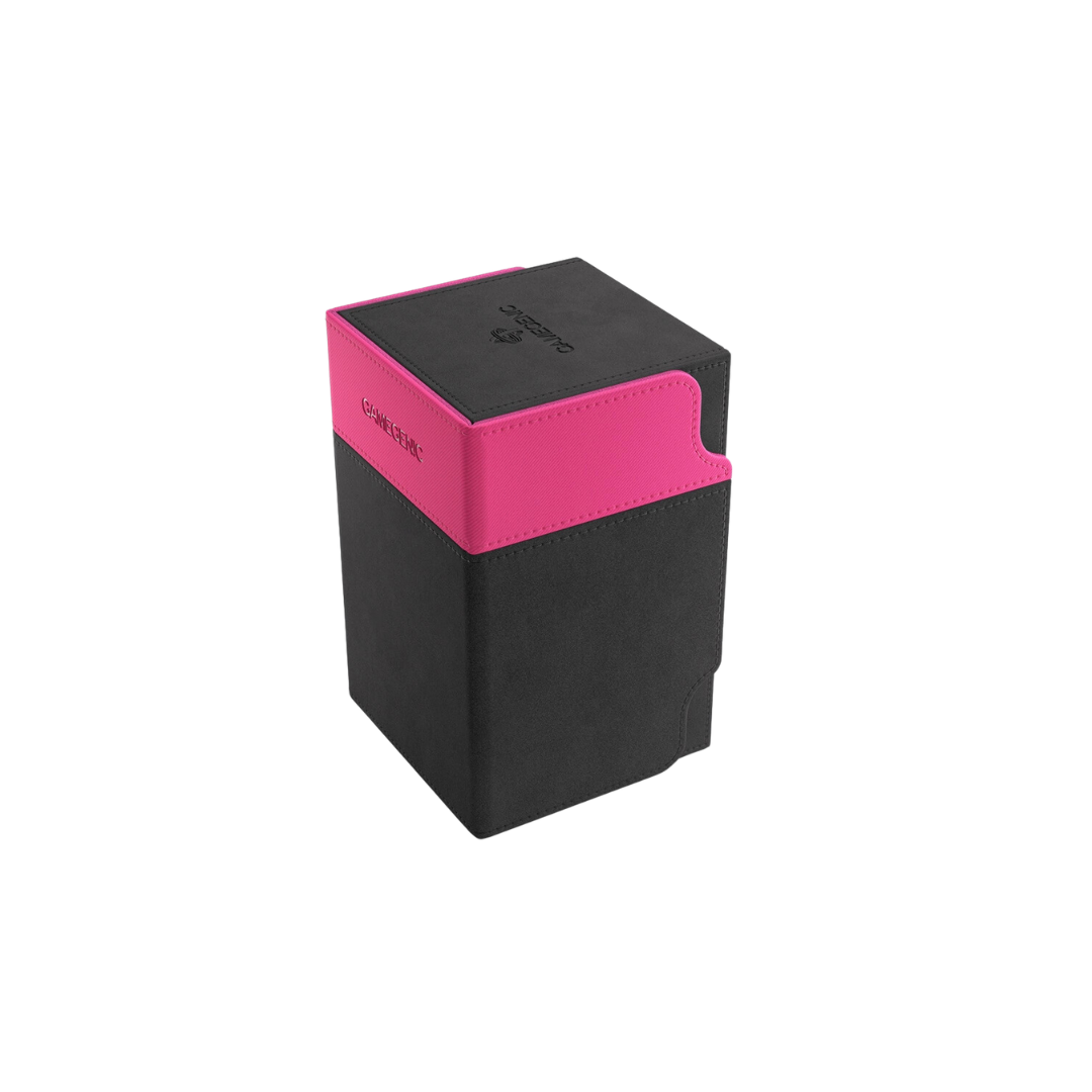 Gamegenic Watchtower Convertible XL - Black deck box with Nexofyber exterior, removable tray, and space for 100+ double-sleeved cards.