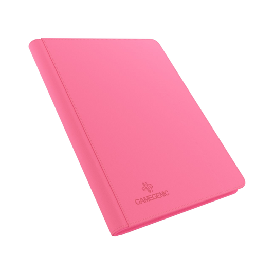 Gamegenic 18-pocket pink zip-up album for trading cards with Nexofyber surface and microfiber lining

