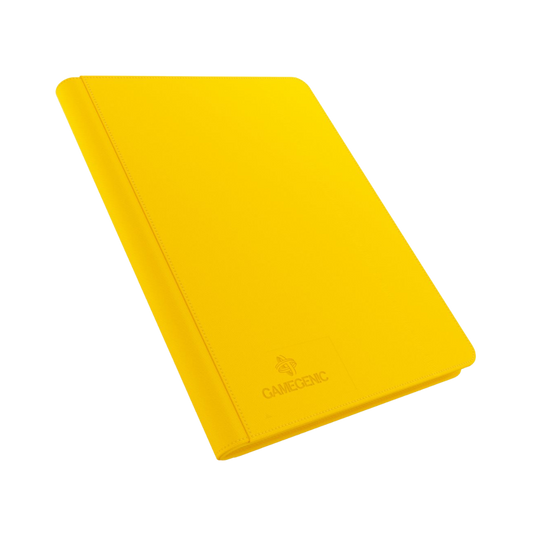 Gamegenic 18-pocket yellow zip-up album for trading cards with Nexofyber surface and microfiber lining
