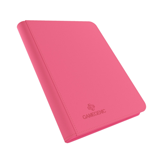 Gamegenic 8-pocket pink zip-up album for trading cards with Nexofyber surface and microfiber lining
