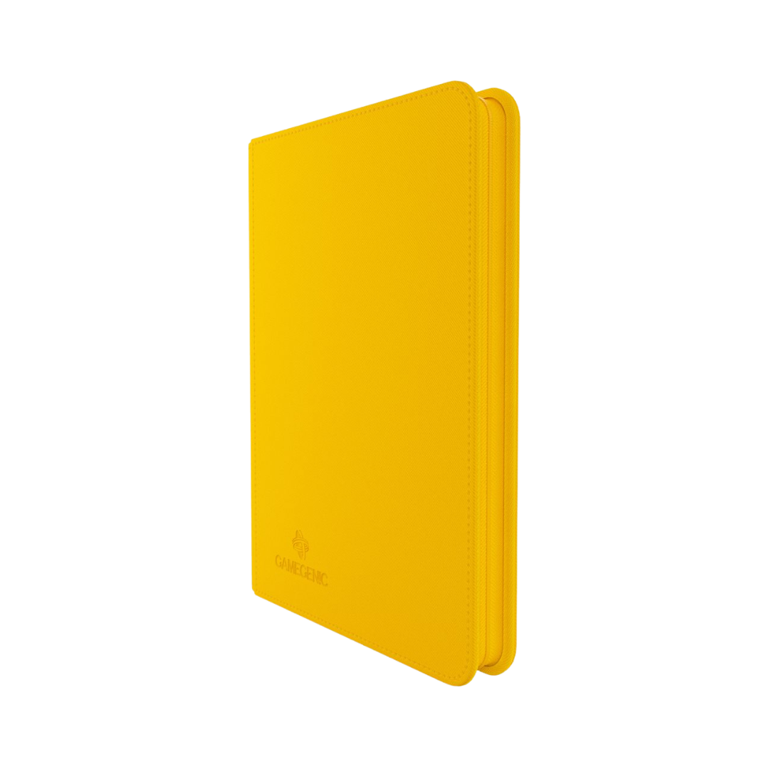 Gamegenic 8-pocket yellow zip-up album for trading cards with Nexofyber surface and microfiber lining

