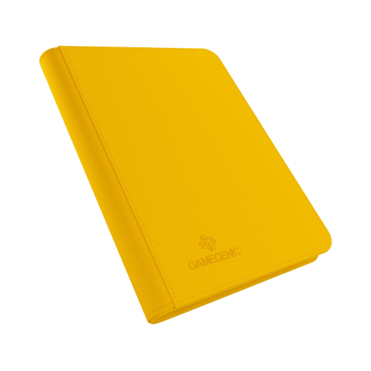 Gamegenic 8-pocket yellow zip-up album for trading cards with Nexofyber surface and microfiber lining

