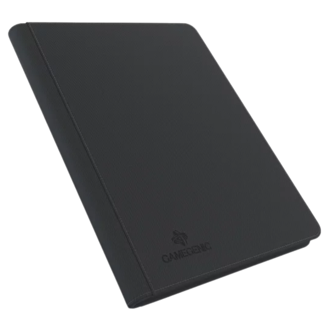 Black Gamegenic zip-up D-ring binder for trading cards compatible with standard 9-pocket storage pages

