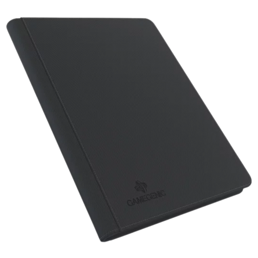 Black Gamegenic zip-up D-ring binder for trading cards compatible with standard 9-pocket storage pages

