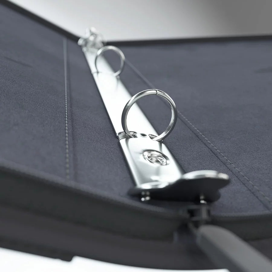Black Gamegenic zip-up D-ring binder lying flat, displaying sturdy cover and secure ring mechanism
 