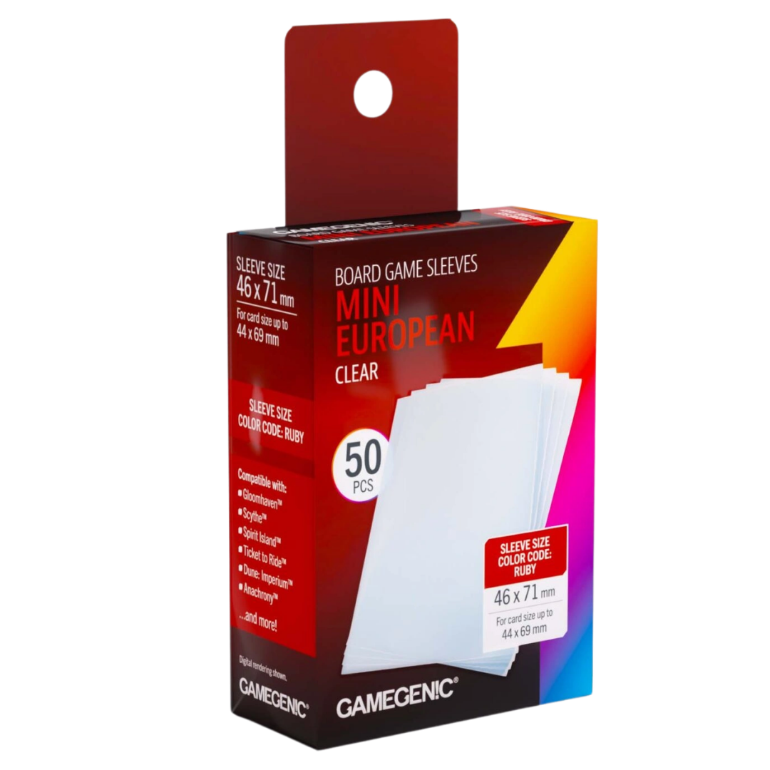 Gamegenic Mini European-Sized Board Game Sleeves 50 pack for cards up to 44 x 69 mm