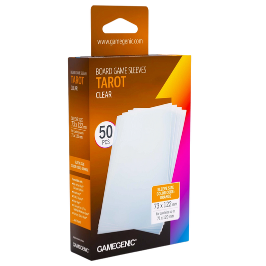Gamegenic Tarot-Sized Board Game Sleeves 50 pack for cards up to 71 x 120 mm